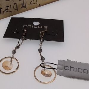 Chico's Gold and Silver Dangle Earrings
